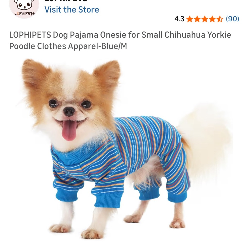 Striped Blue Dog Pajamas
